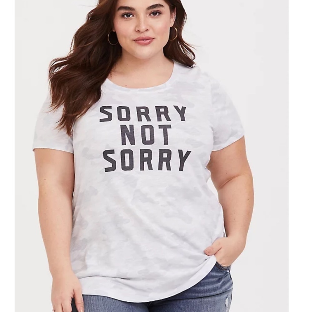 Torrid Camo Sorry Not Sorry Tee
